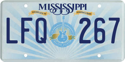 MS license plate LFQ267