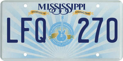 MS license plate LFQ270