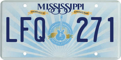 MS license plate LFQ271