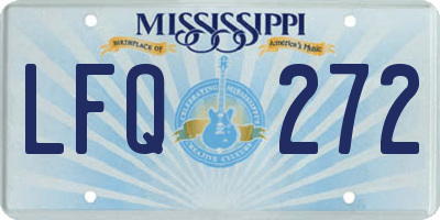 MS license plate LFQ272