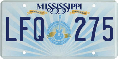 MS license plate LFQ275