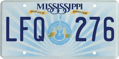 MS license plate LFQ276