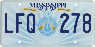 MS license plate LFQ278