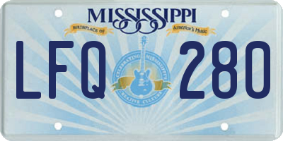MS license plate LFQ280