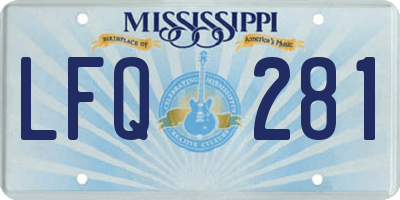 MS license plate LFQ281