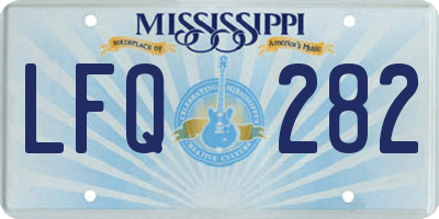 MS license plate LFQ282