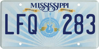 MS license plate LFQ283