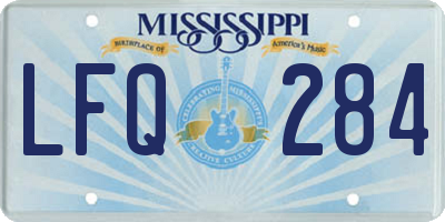 MS license plate LFQ284