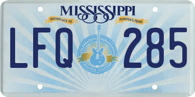MS license plate LFQ285