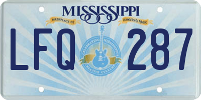 MS license plate LFQ287