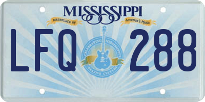 MS license plate LFQ288
