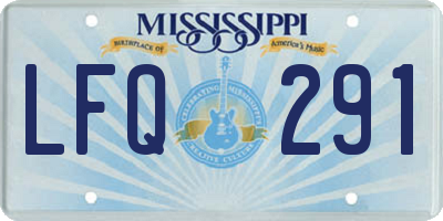 MS license plate LFQ291