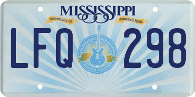 MS license plate LFQ298