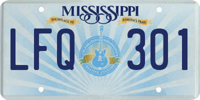 MS license plate LFQ301