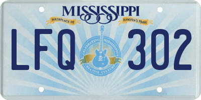 MS license plate LFQ302