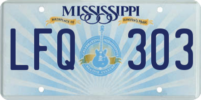 MS license plate LFQ303