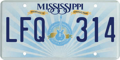 MS license plate LFQ314