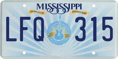 MS license plate LFQ315