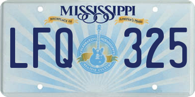 MS license plate LFQ325