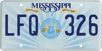 MS license plate LFQ326