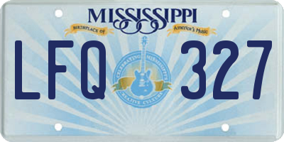 MS license plate LFQ327