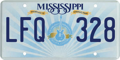 MS license plate LFQ328