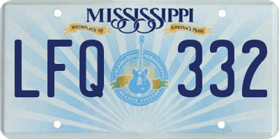 MS license plate LFQ332