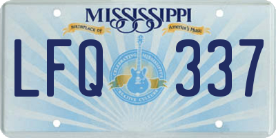 MS license plate LFQ337