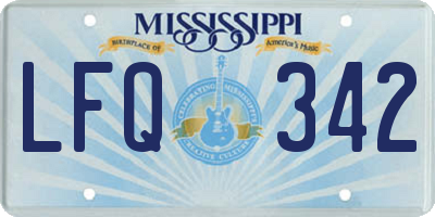 MS license plate LFQ342