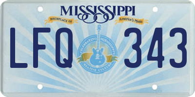 MS license plate LFQ343