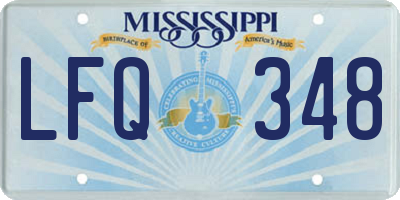 MS license plate LFQ348