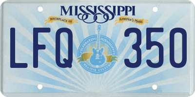 MS license plate LFQ350
