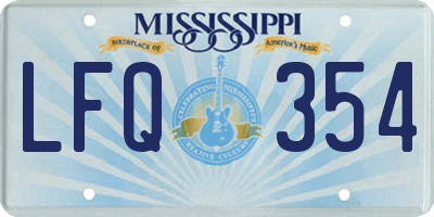 MS license plate LFQ354