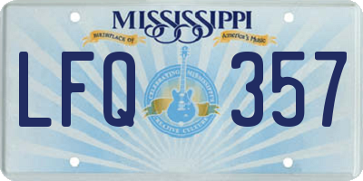 MS license plate LFQ357