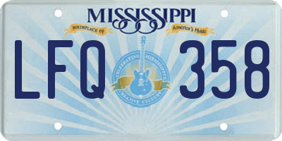 MS license plate LFQ358