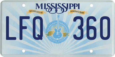MS license plate LFQ360