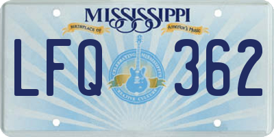 MS license plate LFQ362