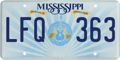 MS license plate LFQ363