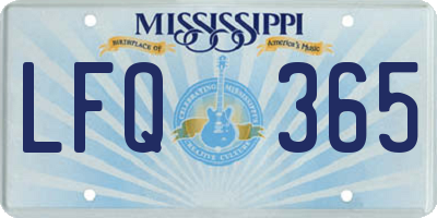 MS license plate LFQ365