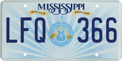 MS license plate LFQ366