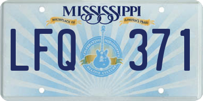 MS license plate LFQ371