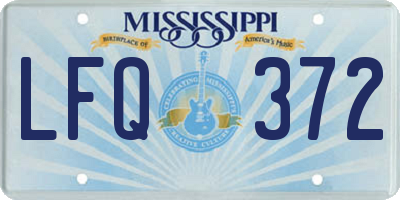 MS license plate LFQ372