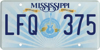 MS license plate LFQ375