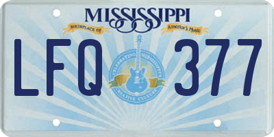 MS license plate LFQ377