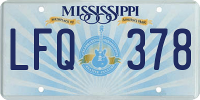 MS license plate LFQ378
