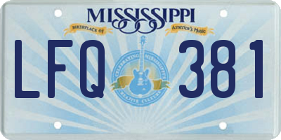 MS license plate LFQ381
