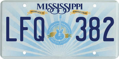 MS license plate LFQ382