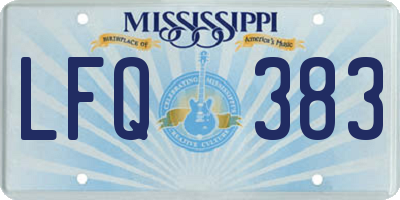 MS license plate LFQ383