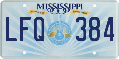 MS license plate LFQ384