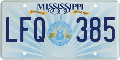 MS license plate LFQ385